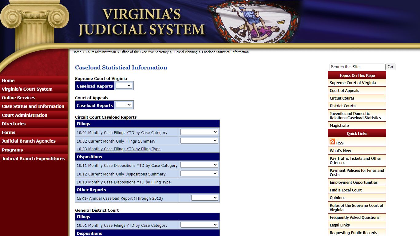 Caseload Statistical Information - Judiciary of Virginia